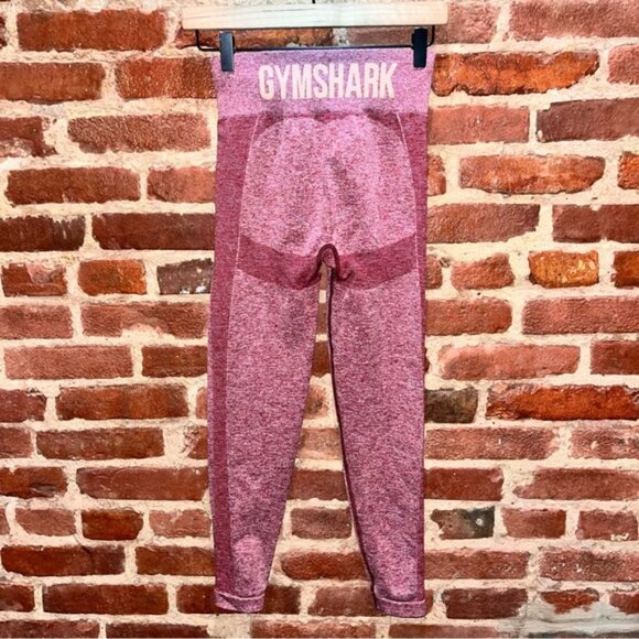 Gymshark Flex High Waisted Leggings Burgundy Marl Size Medium B1A2Q - Picture 5 of 7